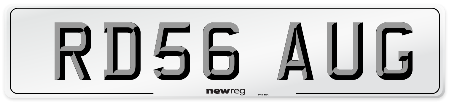 RD56 AUG Number Plate from New Reg